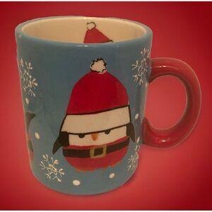 Pier 1 Penguin in Santa Outfit‎ Winter Holiday Season Coffee Tea Mug Cup 12 oz